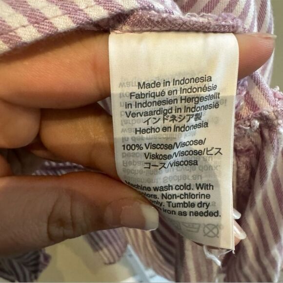 Madewell Studio Ruffle-Hem Top Lavender Stripe - Size Small - Picture 7 of 7